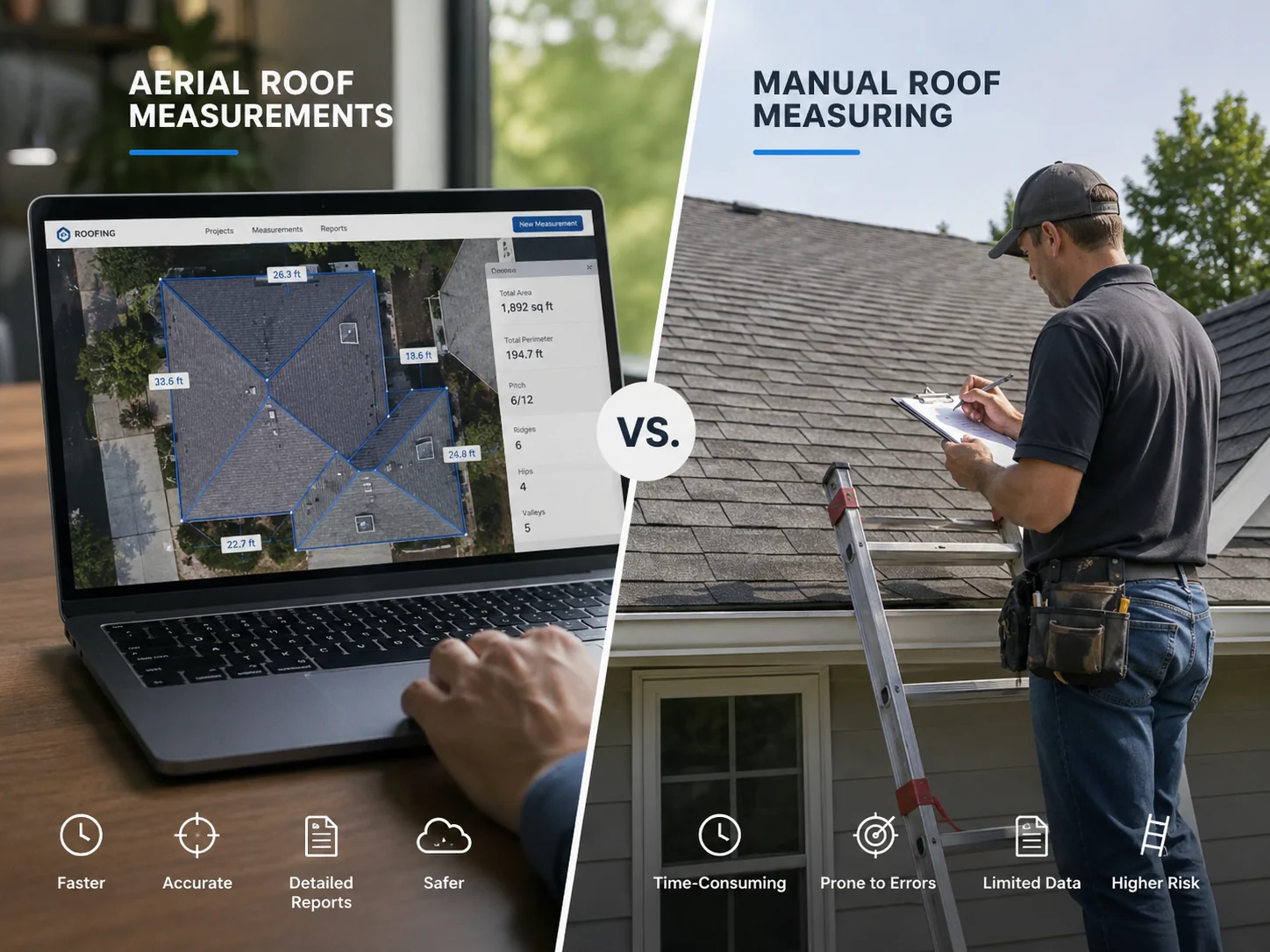 Aerial Roof Measurements vs Manual Roof Measuring